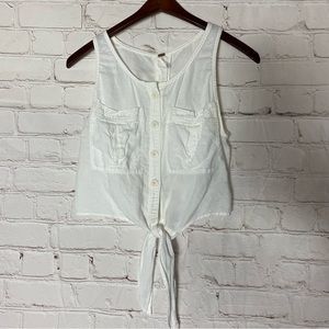 Free People Button and Tie Front Tank